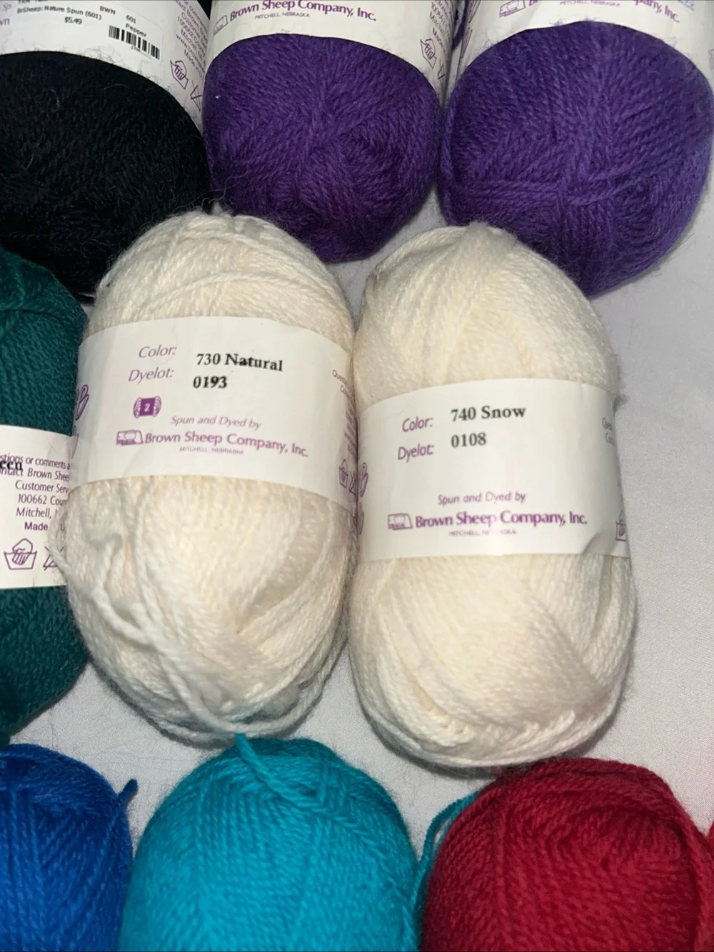 Nature Spun Brown Sheep Sports Weight Mixed Lot 13 Skeins Wool Mothproofed